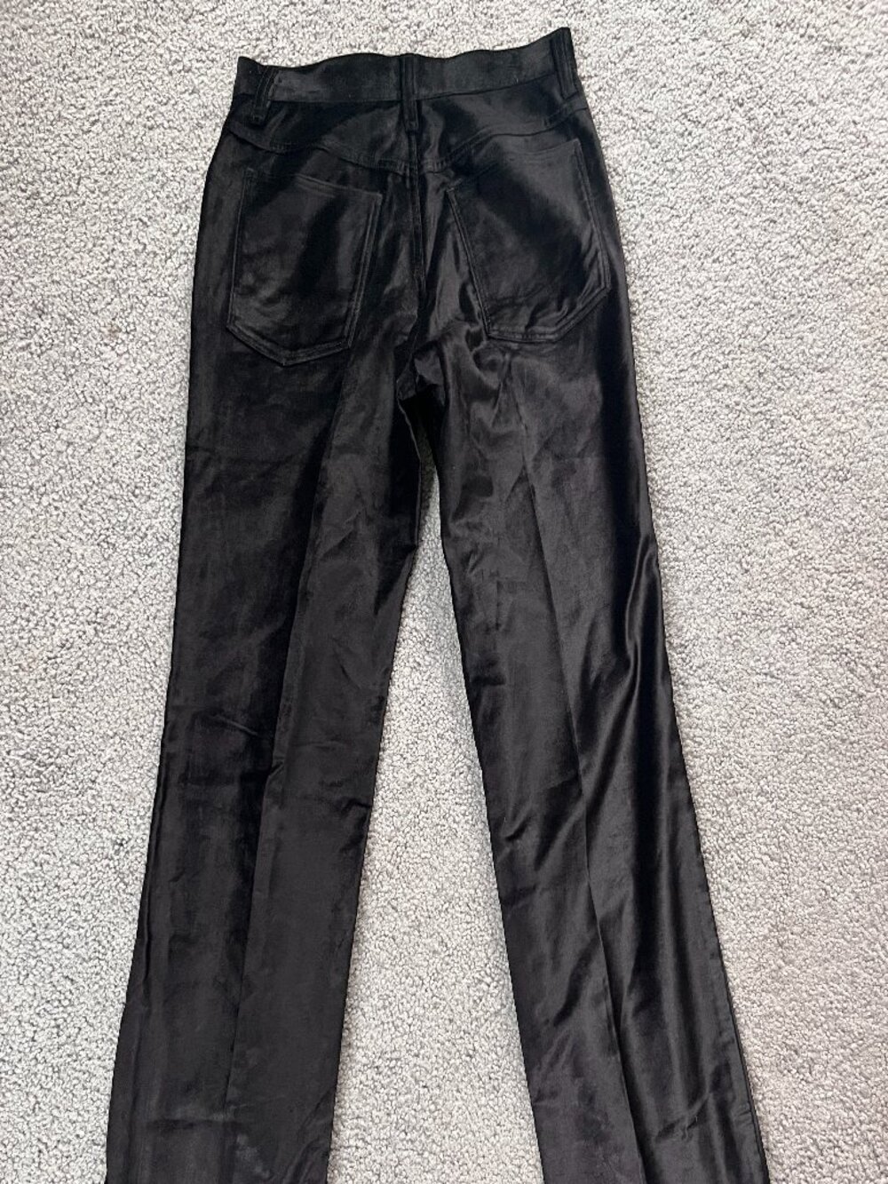 Rag & Bone Jacey Black Velvet Straight Leg High RiseTrouser Pants NEW/TAGS  Sz 2 - Picture 4 of 11